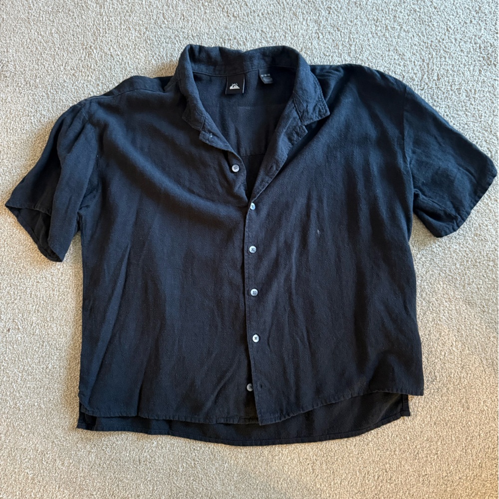 Quiksilver Black Button Down Shirt
